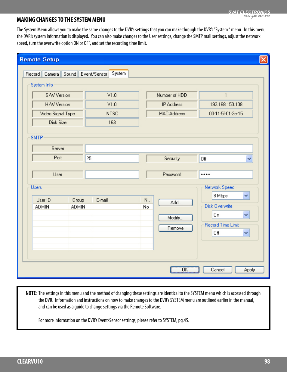 Now you can see | SVAT Electronics CLEARVU10 User Manual | Page 98 / 120