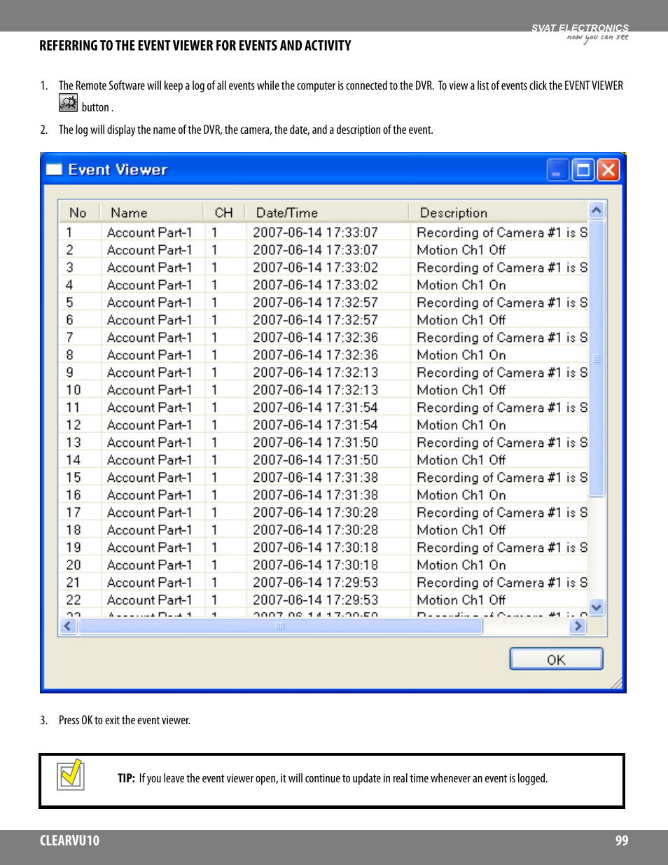 Now you can see | SVAT Electronics CLEARVU10 User Manual | Page 99 / 120