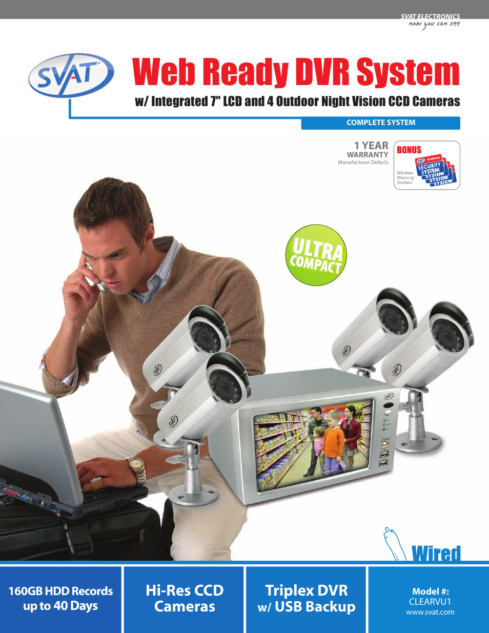SVAT Electronics CLEARVU1 User Manual | 2 pages