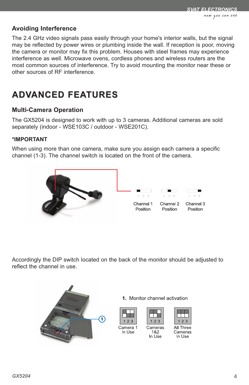 Adv anced fea anced fea tures tures, Now you can see | SVAT Electronics GX5204 User Manual | Page 7 / 16