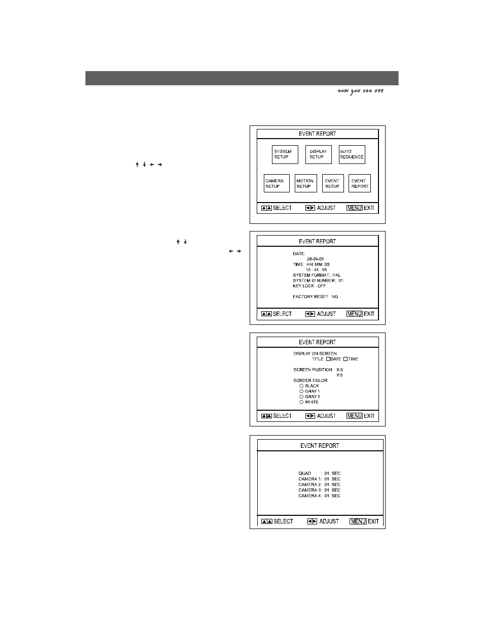 Menu setup | SVAT Electronics CVQ1000 User Manual | Page 9 / 16