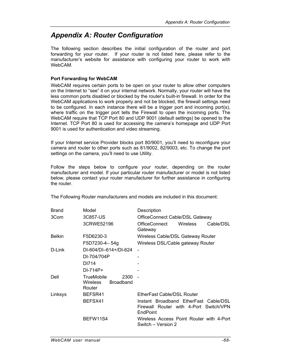 Appendix a: router configuration | SVAT Electronics IP100 User Manual | Page 71 / 92