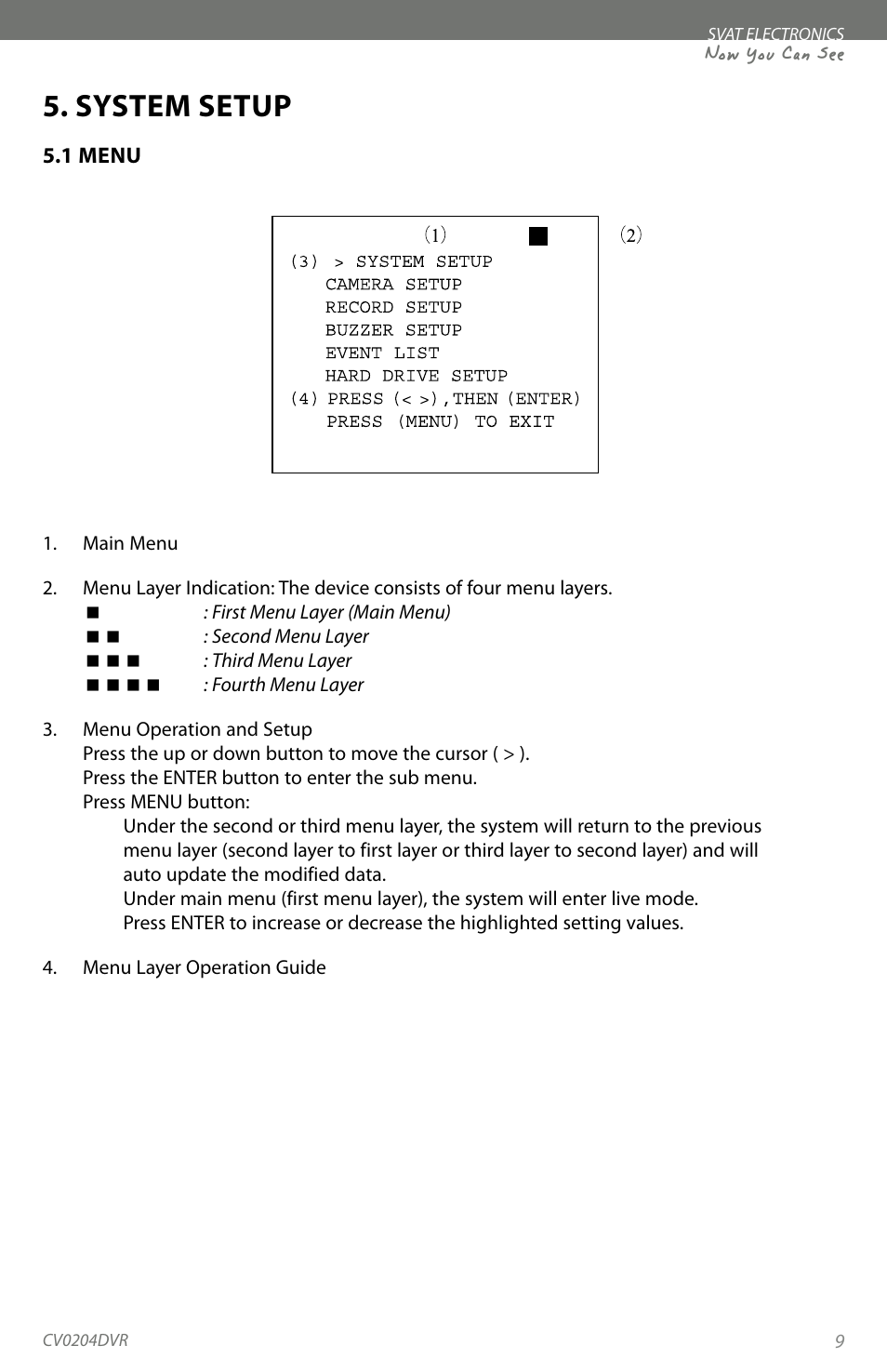 System setup, Now you can see | SVAT Electronics CV0204DVR User Manual | Page 12 / 60