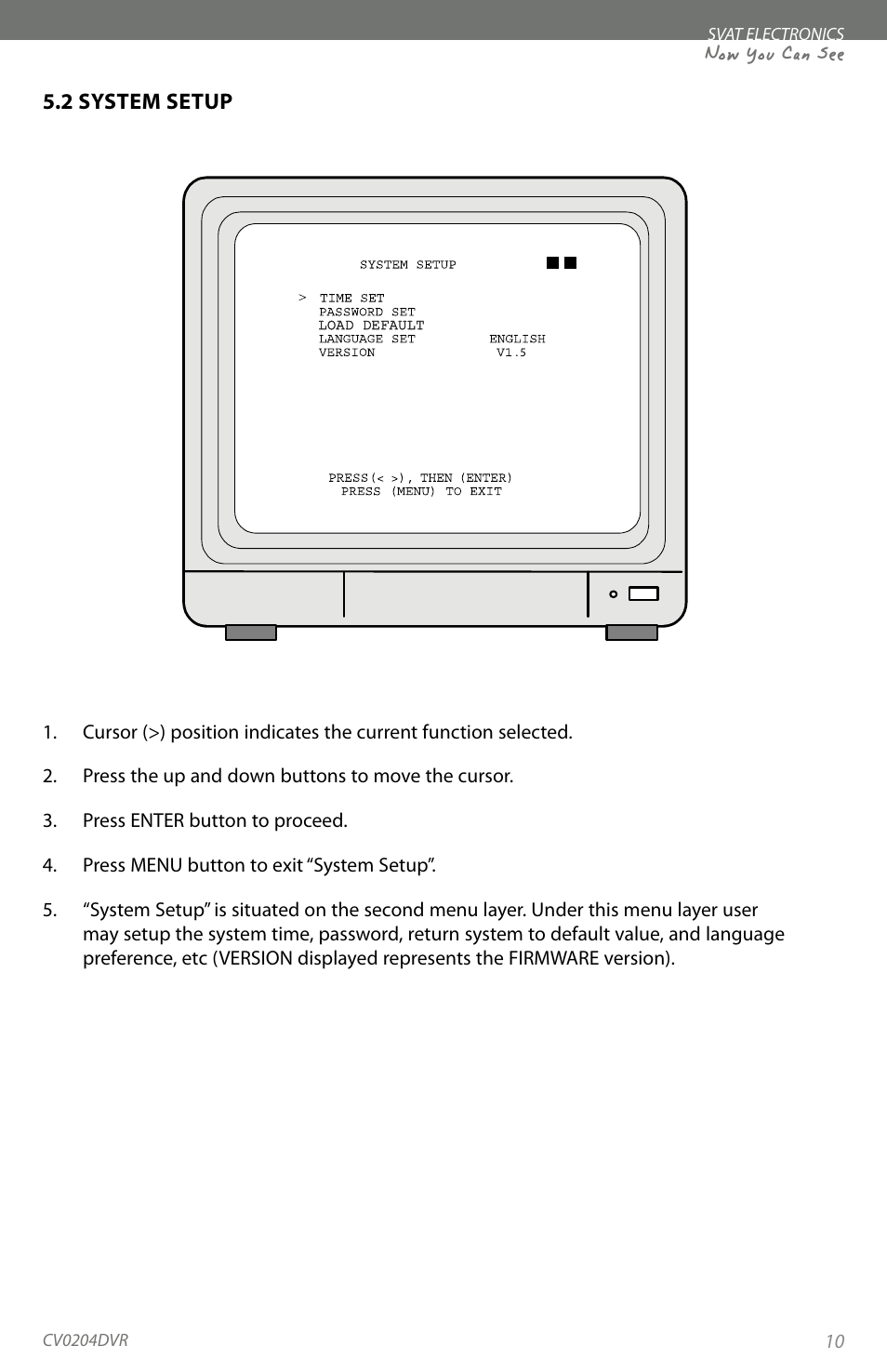 Now you can see, 2 system setup | SVAT Electronics CV0204DVR User Manual | Page 13 / 60