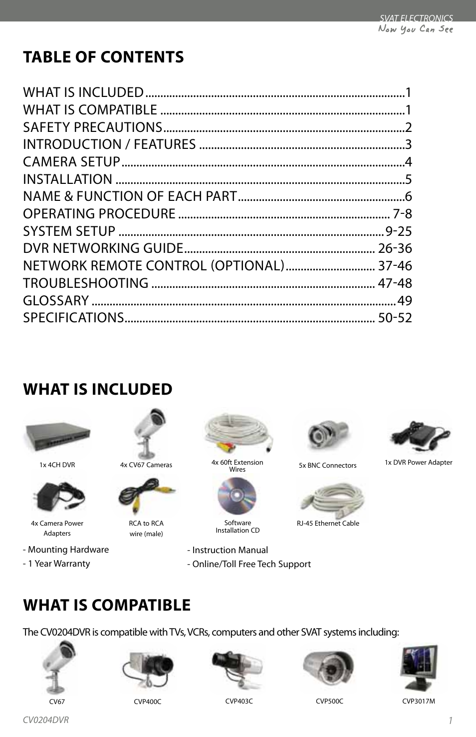 SVAT Electronics CV0204DVR User Manual | Page 4 / 60