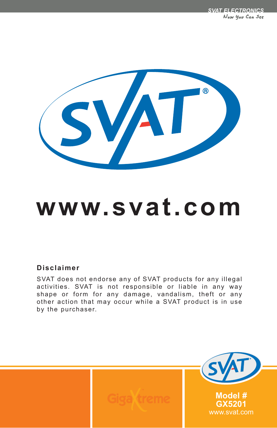 SVAT Electronics GX5201 User Manual | Page 12 / 12