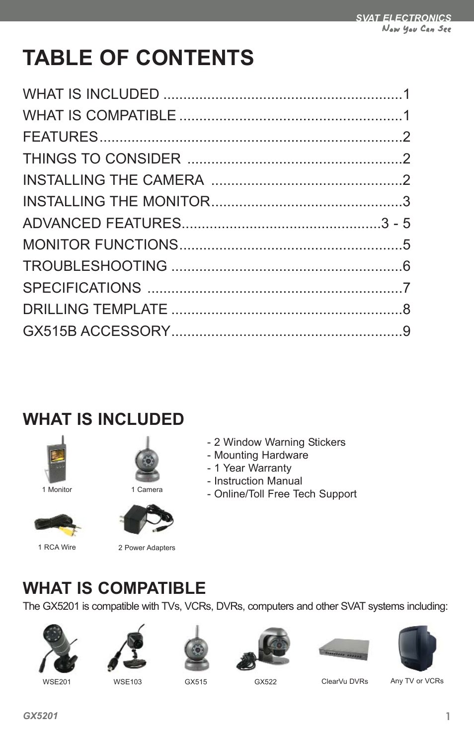 SVAT Electronics GX5201 User Manual | Page 3 / 12
