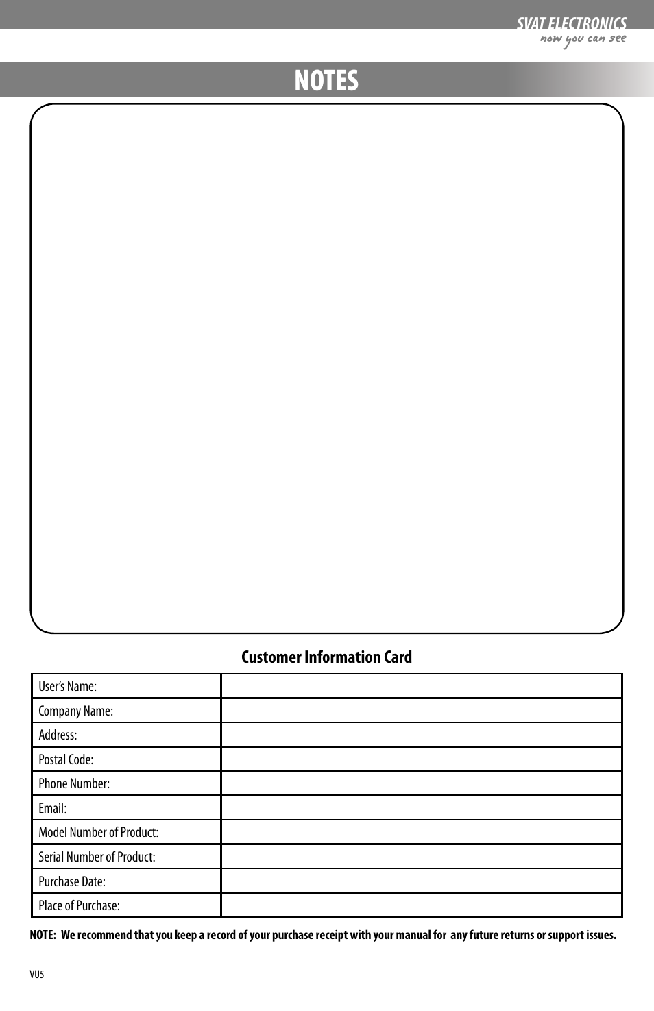 SVAT Electronics VU5 User Manual | Page 8 / 10