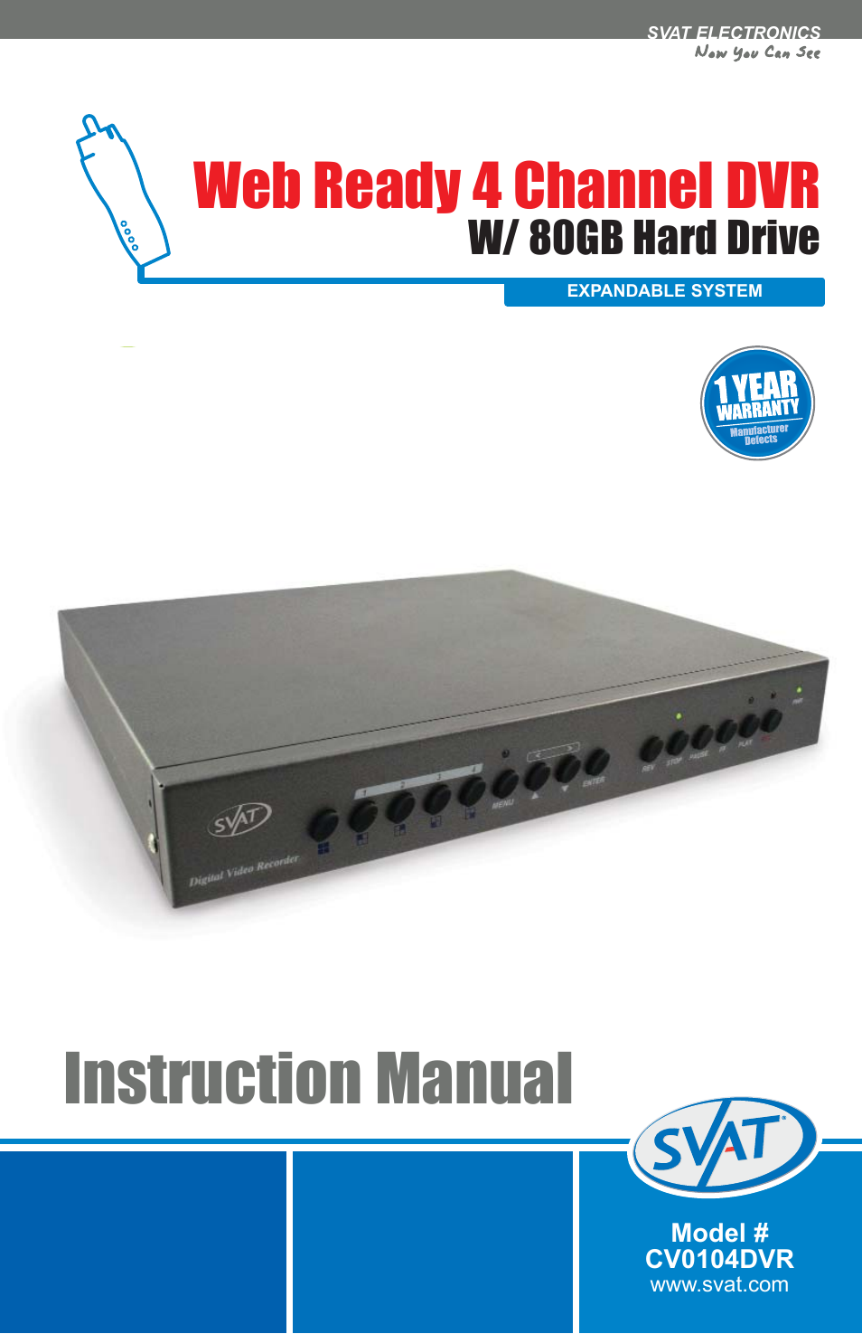 SVAT Electronics CV0104DVR User Manual | 60 pages