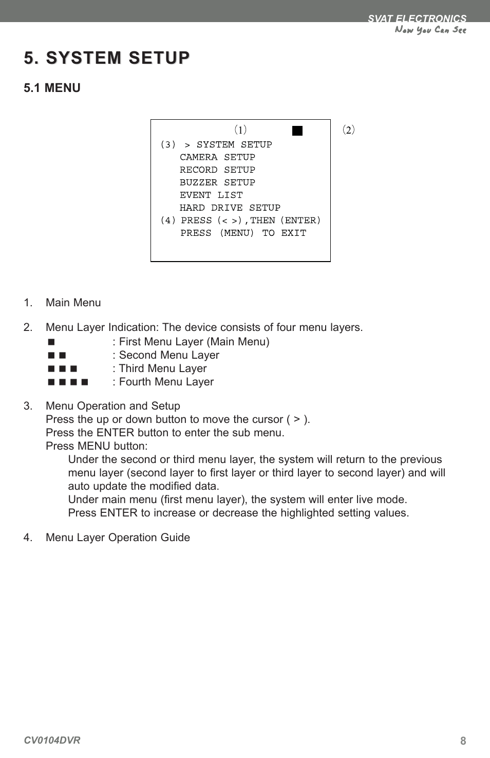 System setup, Now you can see | SVAT Electronics CV0104DVR User Manual | Page 11 / 60