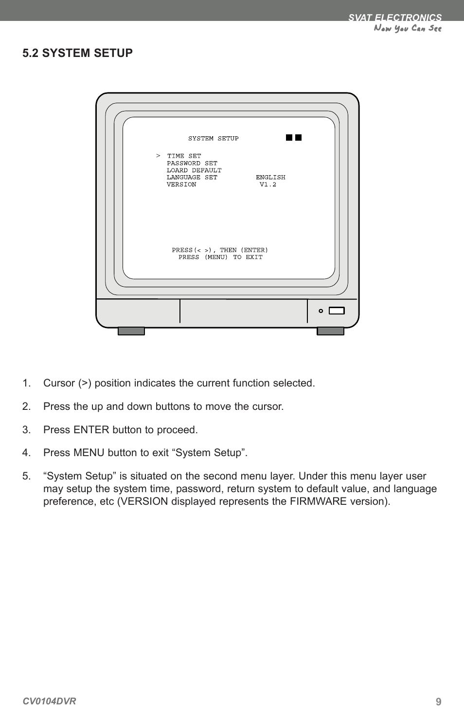 Now you can see | SVAT Electronics CV0104DVR User Manual | Page 12 / 60