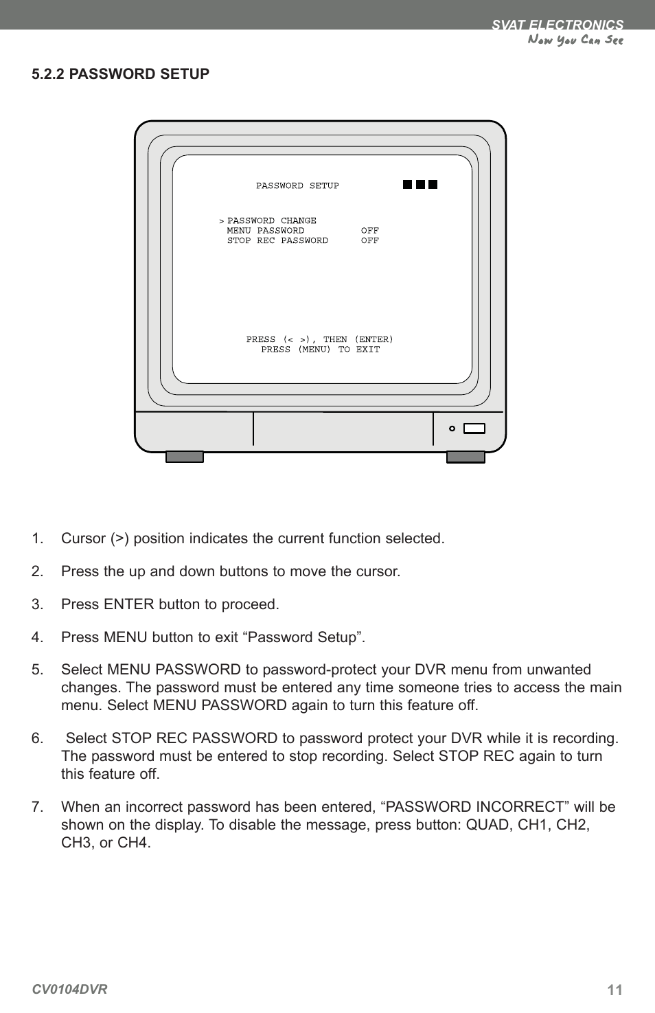 Now you can see | SVAT Electronics CV0104DVR User Manual | Page 14 / 60
