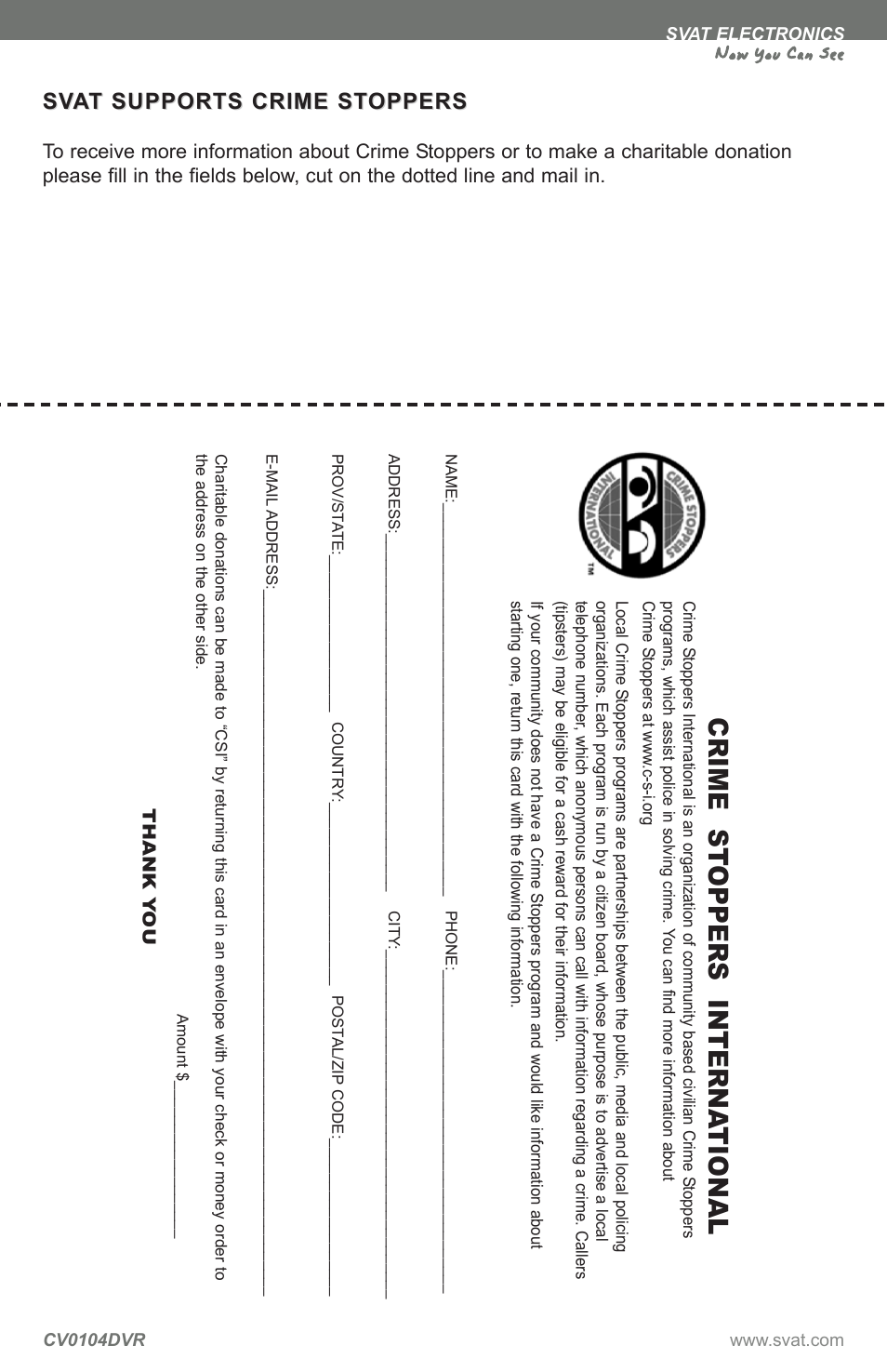 Crime st oppers intern ation al, Now you can see | SVAT Electronics CV0104DVR User Manual | Page 57 / 60