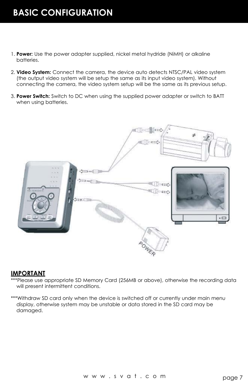 Basic configuration | SVAT Electronics CVP800 User Manual | Page 7 / 20