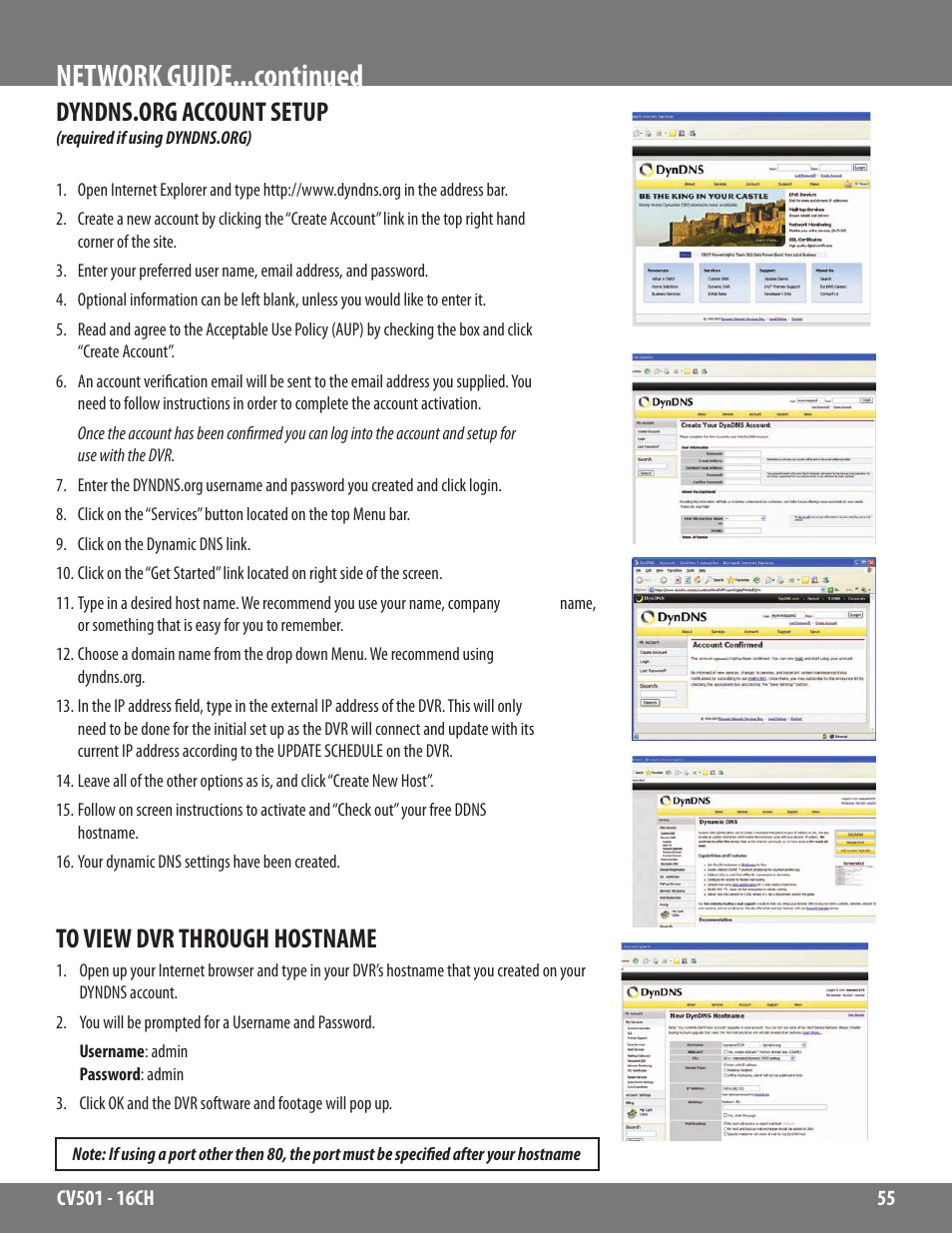 Network guide...continued | SVAT Electronics CV501 - 16CH User Manual | Page 55 / 78