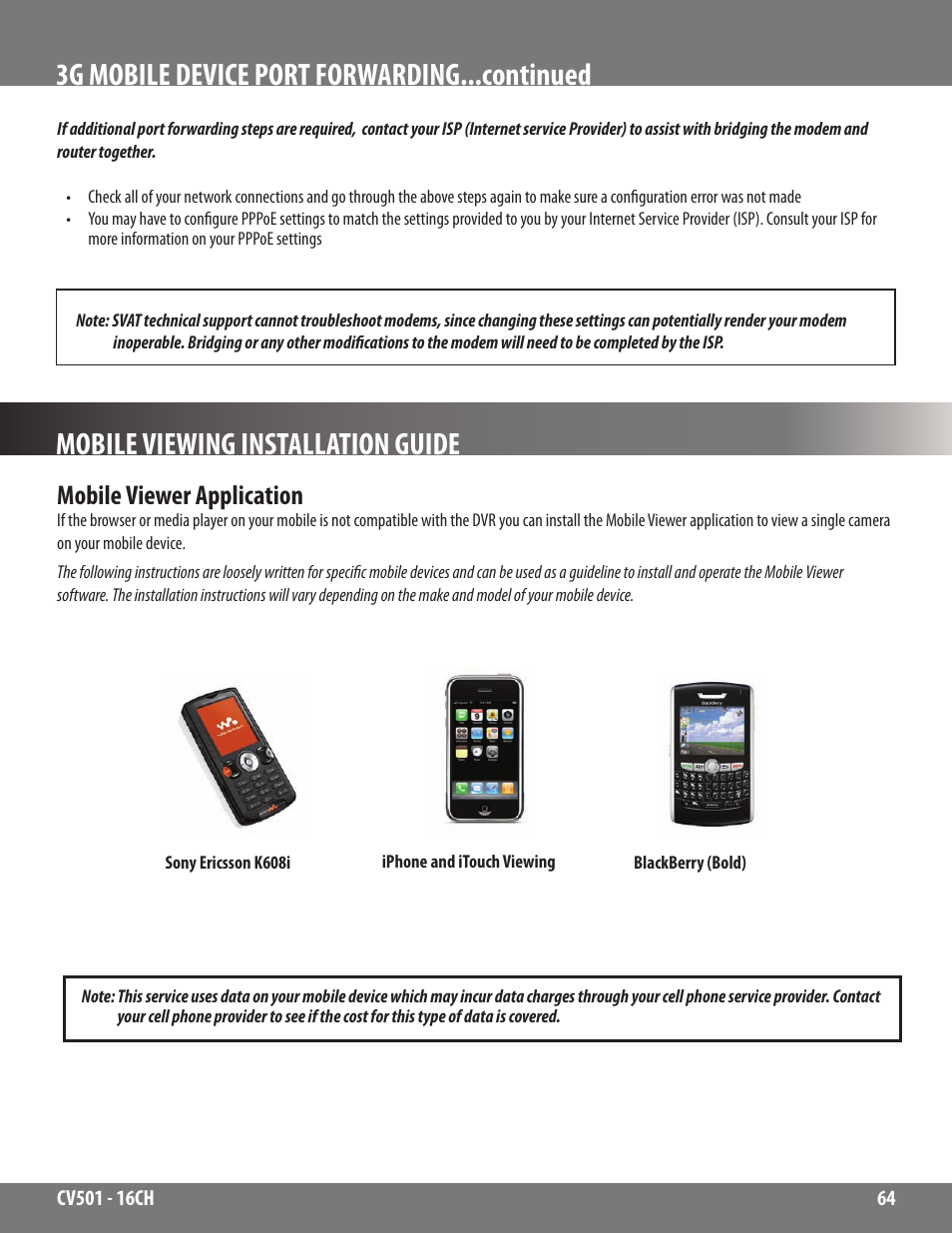 Mobile viewer application | SVAT Electronics CV501 - 16CH User Manual | Page 64 / 78