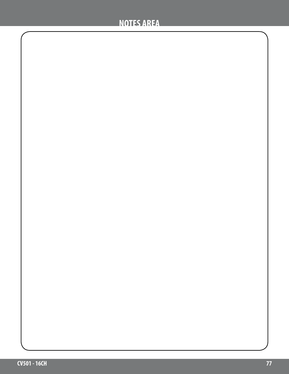 SVAT Electronics CV501 - 16CH User Manual | Page 77 / 78