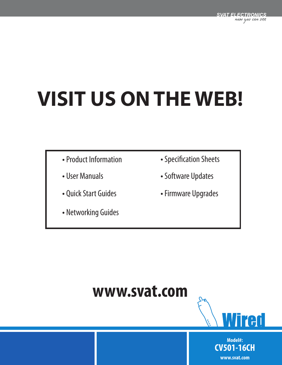 Visit us on the web | SVAT Electronics CV501 - 16CH User Manual | Page 78 / 78