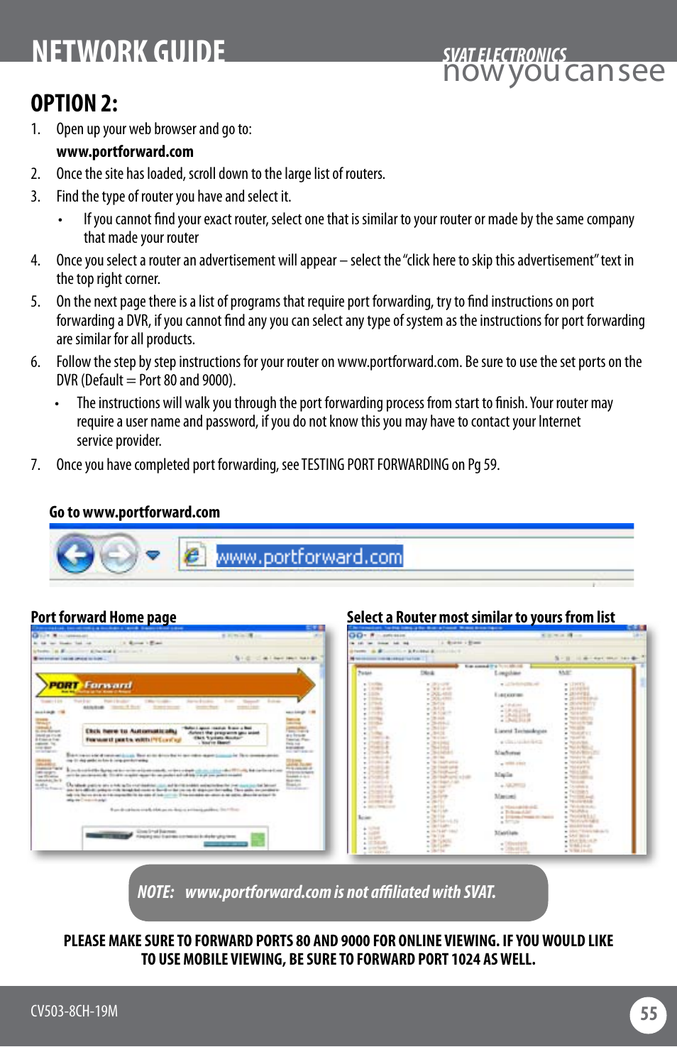 Now you can see, Network guide, Option 2 | SVAT Electronics CV503-8CH User Manual | Page 58 / 91