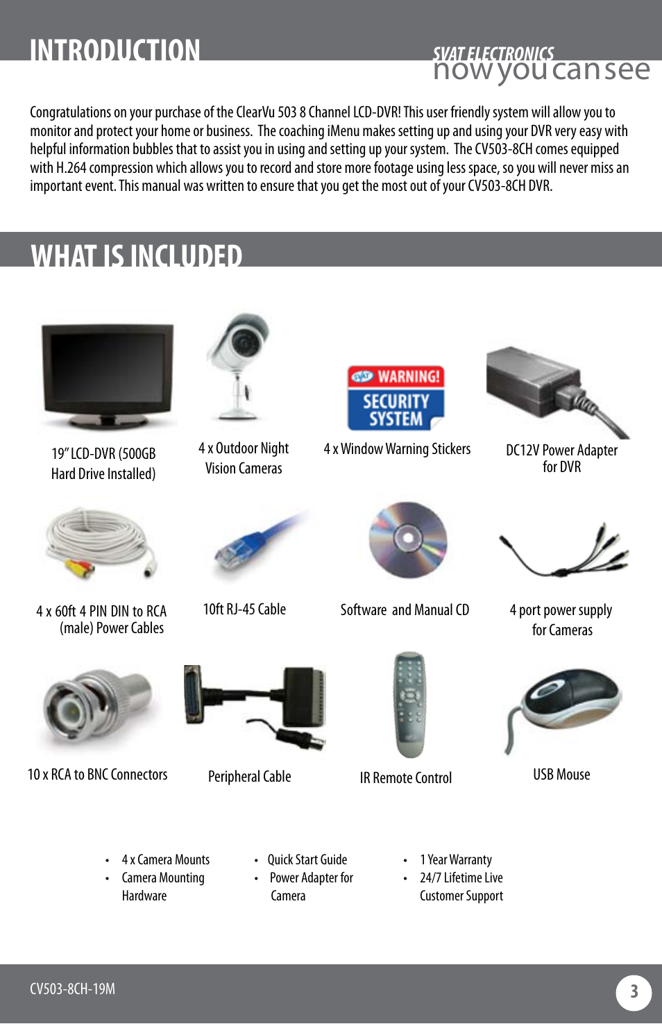Now you can see introduction what is included | SVAT Electronics CV503-8CH User Manual | Page 6 / 91