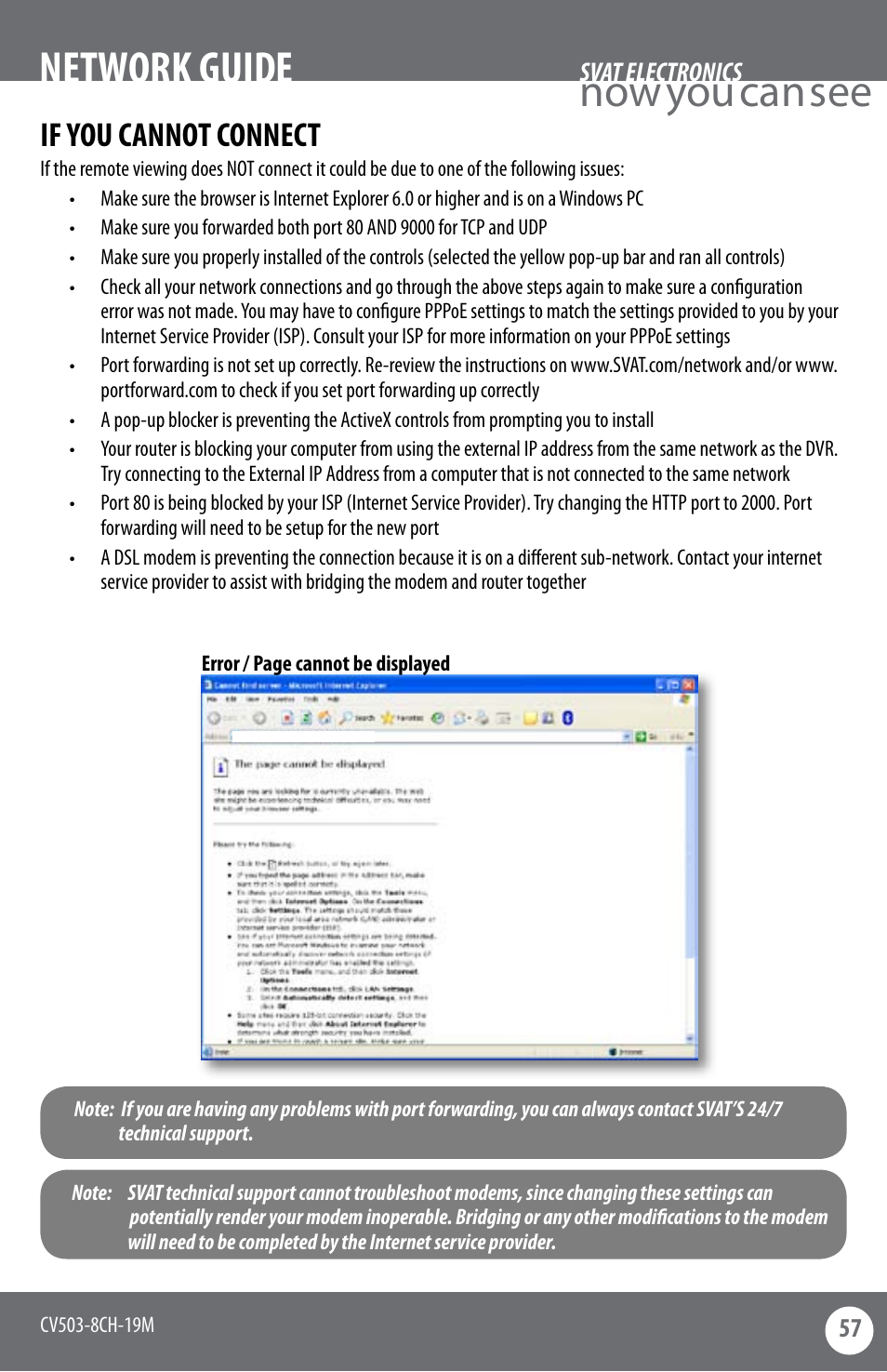 Now you can see, Network guide, If you cannot connect | SVAT Electronics CV503-8CH User Manual | Page 60 / 91