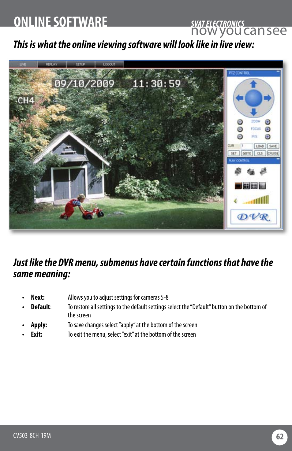 Now you can see, Online software | SVAT Electronics CV503-8CH User Manual | Page 65 / 91