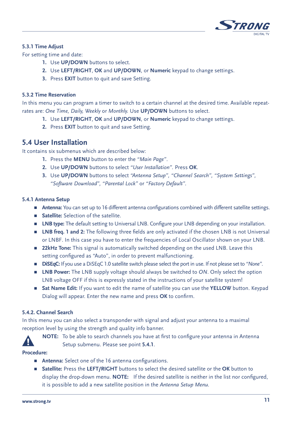 4 user installation | Strong Enterprises SRT 60 User Manual | Page 14 / 21