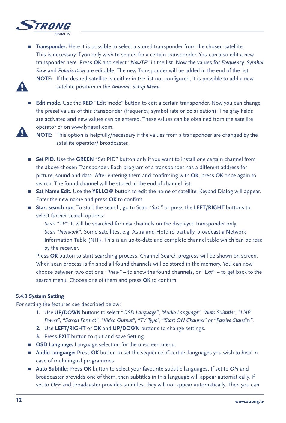 Strong Enterprises SRT 60 User Manual | Page 15 / 21