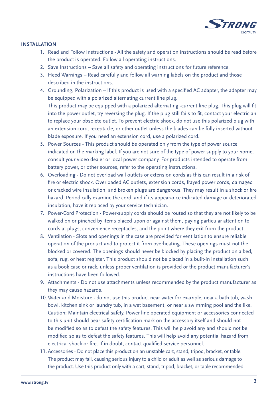 Strong Enterprises SRT 60 User Manual | Page 6 / 21