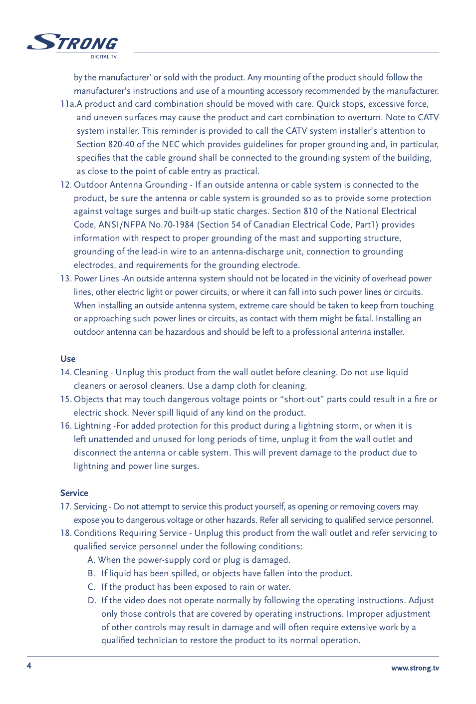 Strong Enterprises SRT 60 User Manual | Page 7 / 21
