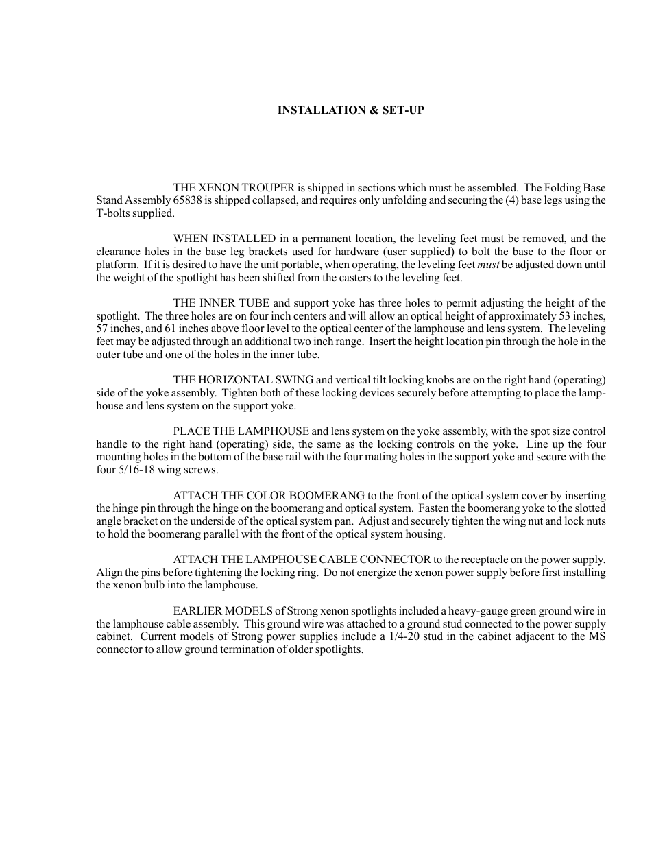 Strong Enterprises FOLLOW SPOTLIGHT 48057 User Manual | Page 5 / 43