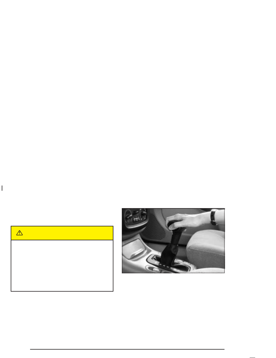 Shifting into park (p) (automatic transaxle), Shifting into park (p) (automatic transaxle) -28, Caution | Saturn 2004 L-Series User Manual | Page 108 / 386