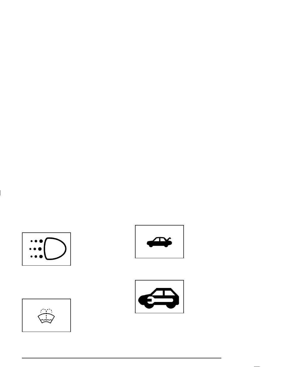 Daytime running lamps indicator light, Low washer fluid warning light, Trunk ajar light | Service vehicle soon light | Saturn 2004 L-Series User Manual | Page 165 / 386