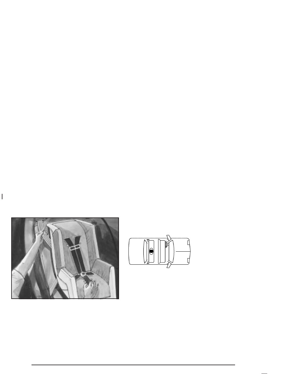 Securing a child restraint in a center rear, Seat position (wagon) -56 | Saturn 2004 L-Series User Manual | Page 62 / 386