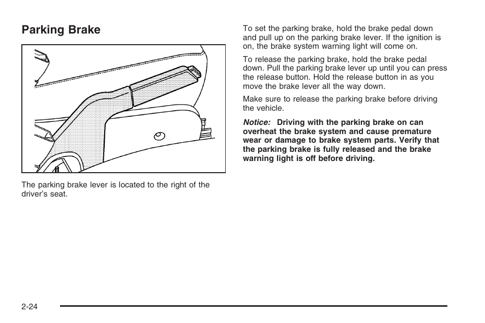 Parking brake, Parking brake -24 | Saturn 2006 Vue User Manual | Page 106 / 412