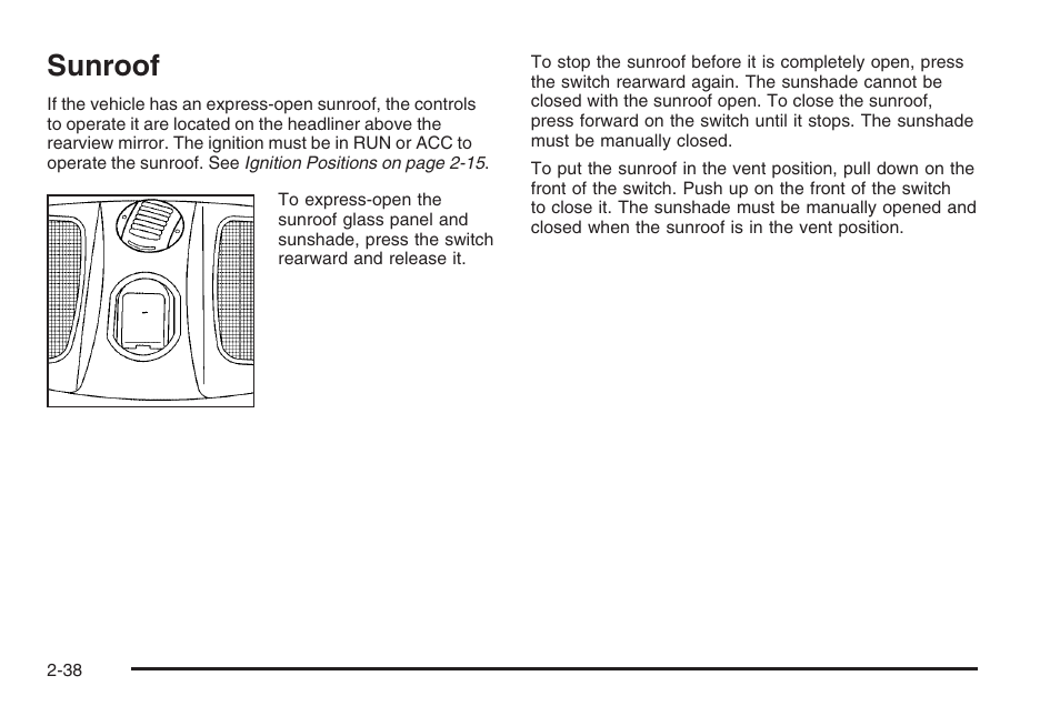 Sunroof, Sunroof -38 | Saturn 2006 Vue User Manual | Page 120 / 412