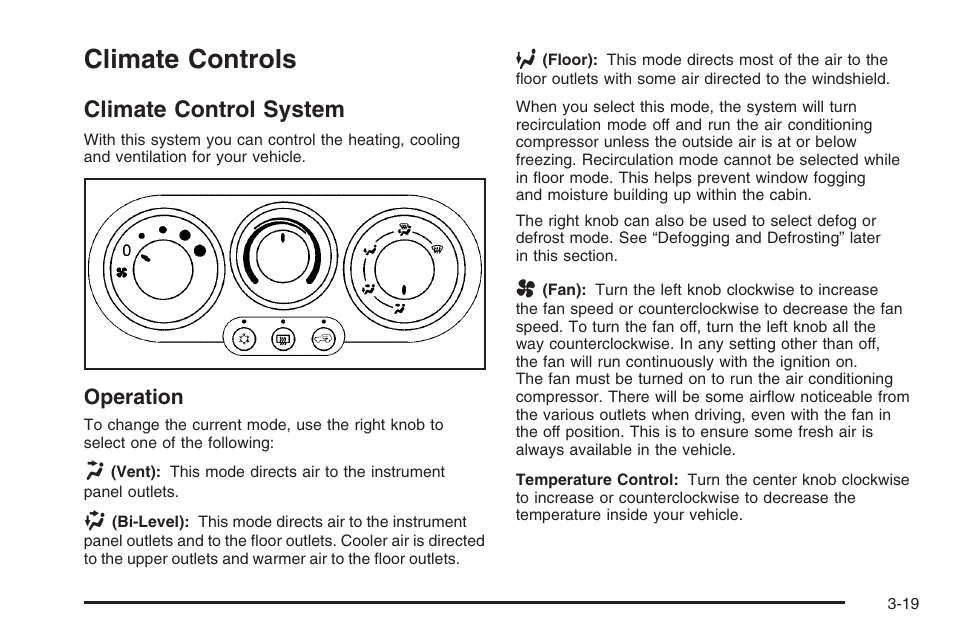 Climate controls, Climate control system, Climate controls -19 | Climate control system -19 | Saturn 2006 Vue User Manual | Page 139 / 412