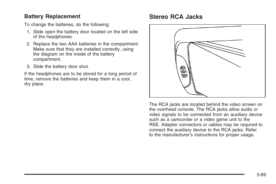 Stereo rca jacks | Saturn 2006 Vue User Manual | Page 189 / 412