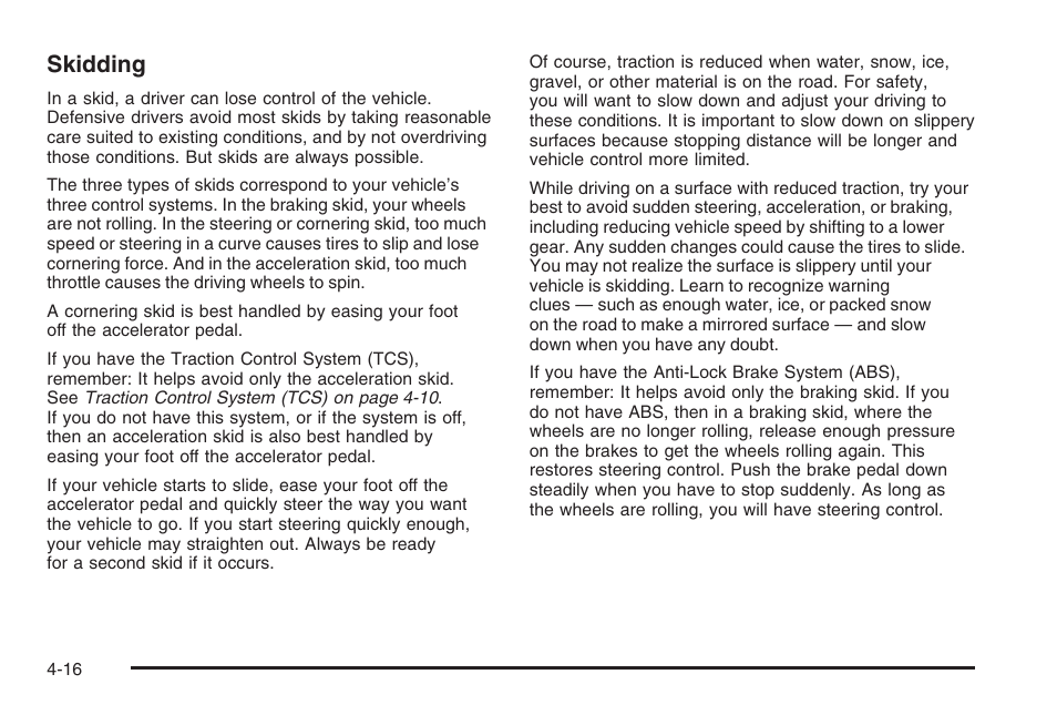 Skidding | Saturn 2006 Vue User Manual | Page 218 / 412
