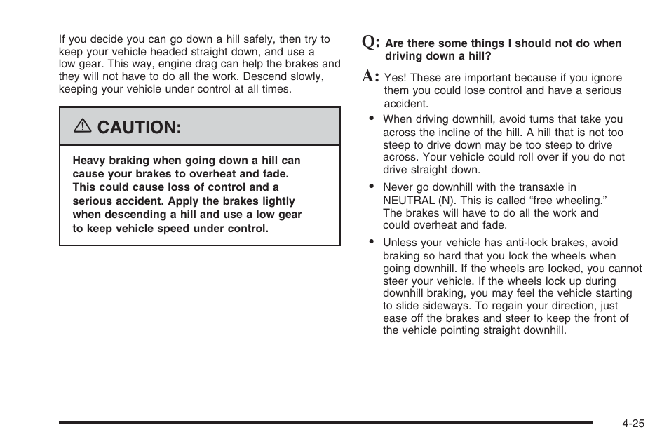 Caution | Saturn 2006 Vue User Manual | Page 227 / 412