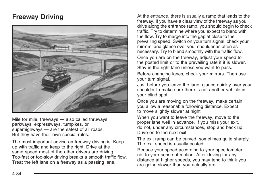 Freeway driving, Freeway driving -34 | Saturn 2006 Vue User Manual | Page 236 / 412