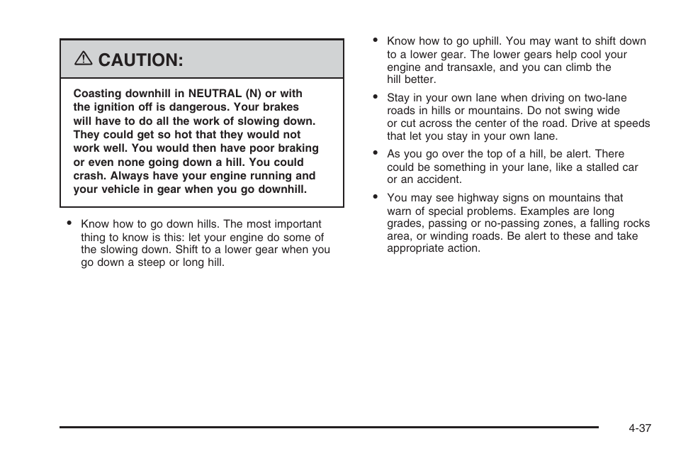 Caution | Saturn 2006 Vue User Manual | Page 239 / 412