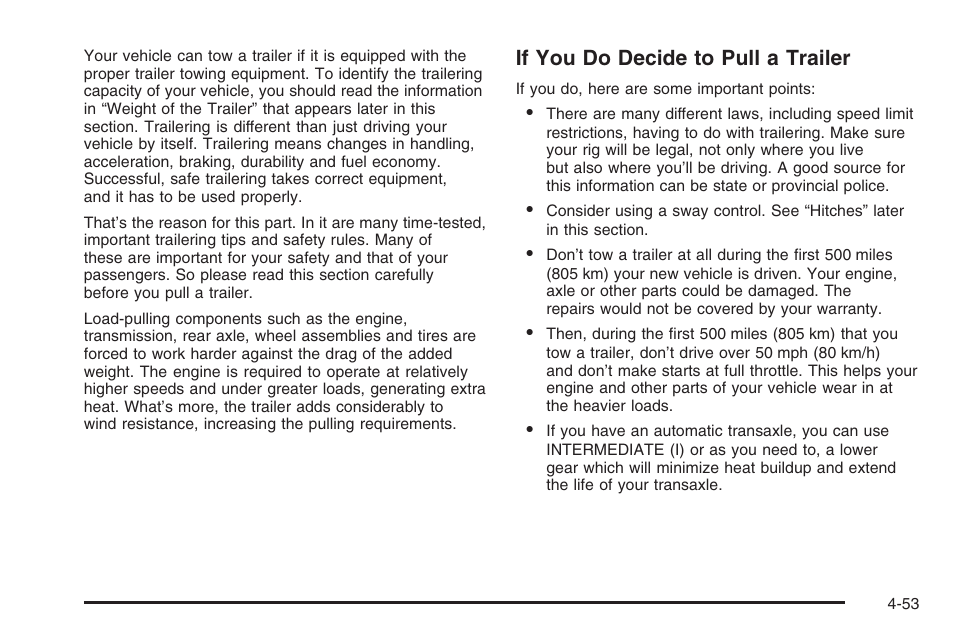 If you do decide to pull a trailer | Saturn 2006 Vue User Manual | Page 255 / 412