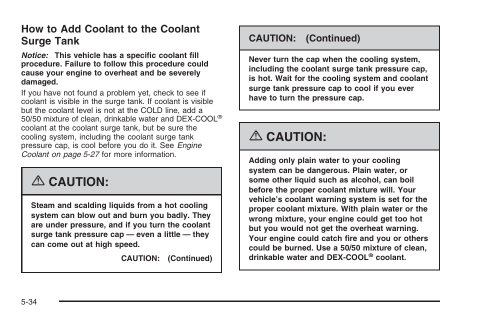 Caution | Saturn 2006 Vue User Manual | Page 298 / 412
