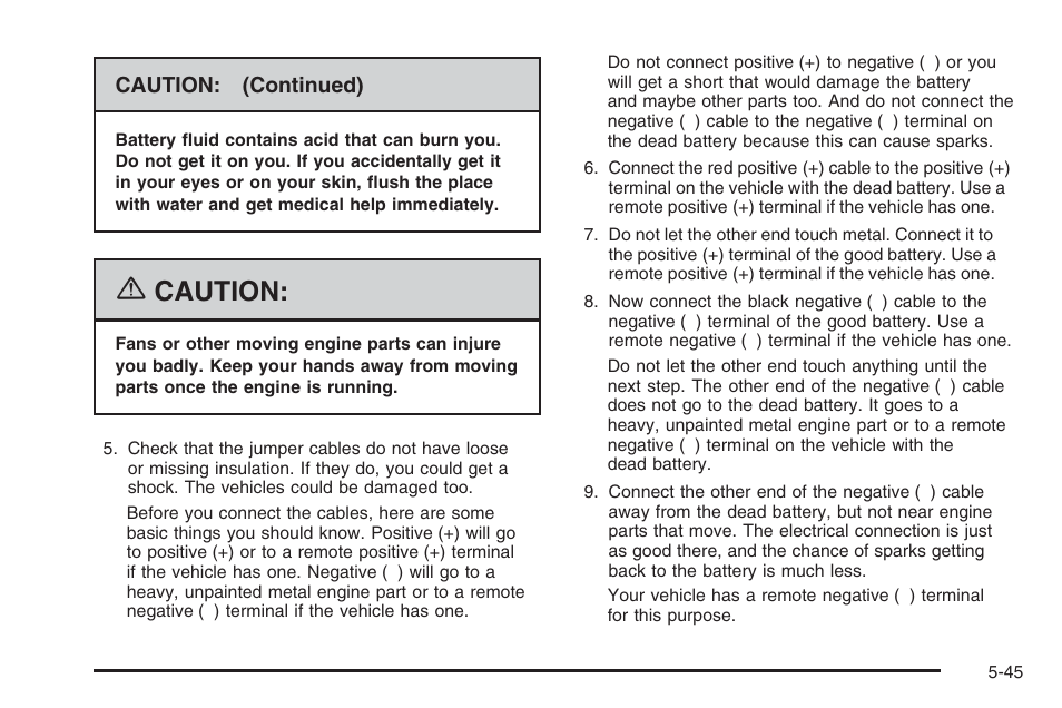 Caution | Saturn 2006 Vue User Manual | Page 309 / 412
