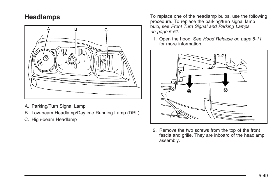 Headlamps, Headlamps -49 | Saturn 2006 Vue User Manual | Page 313 / 412