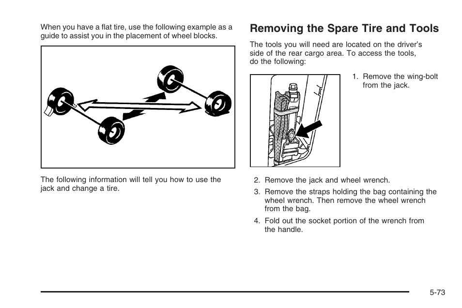 Removing the spare tire and tools, Removing the spare tire and tools -73 | Saturn 2006 Vue User Manual | Page 337 / 412