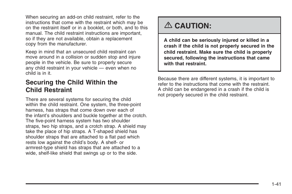 Caution | Saturn 2006 Vue User Manual | Page 47 / 412