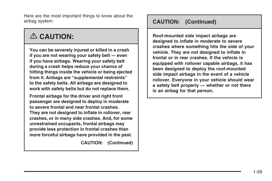 Caution | Saturn 2006 Vue User Manual | Page 65 / 412