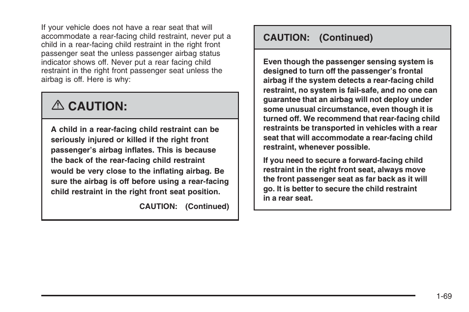 Caution | Saturn 2006 Vue User Manual | Page 75 / 412